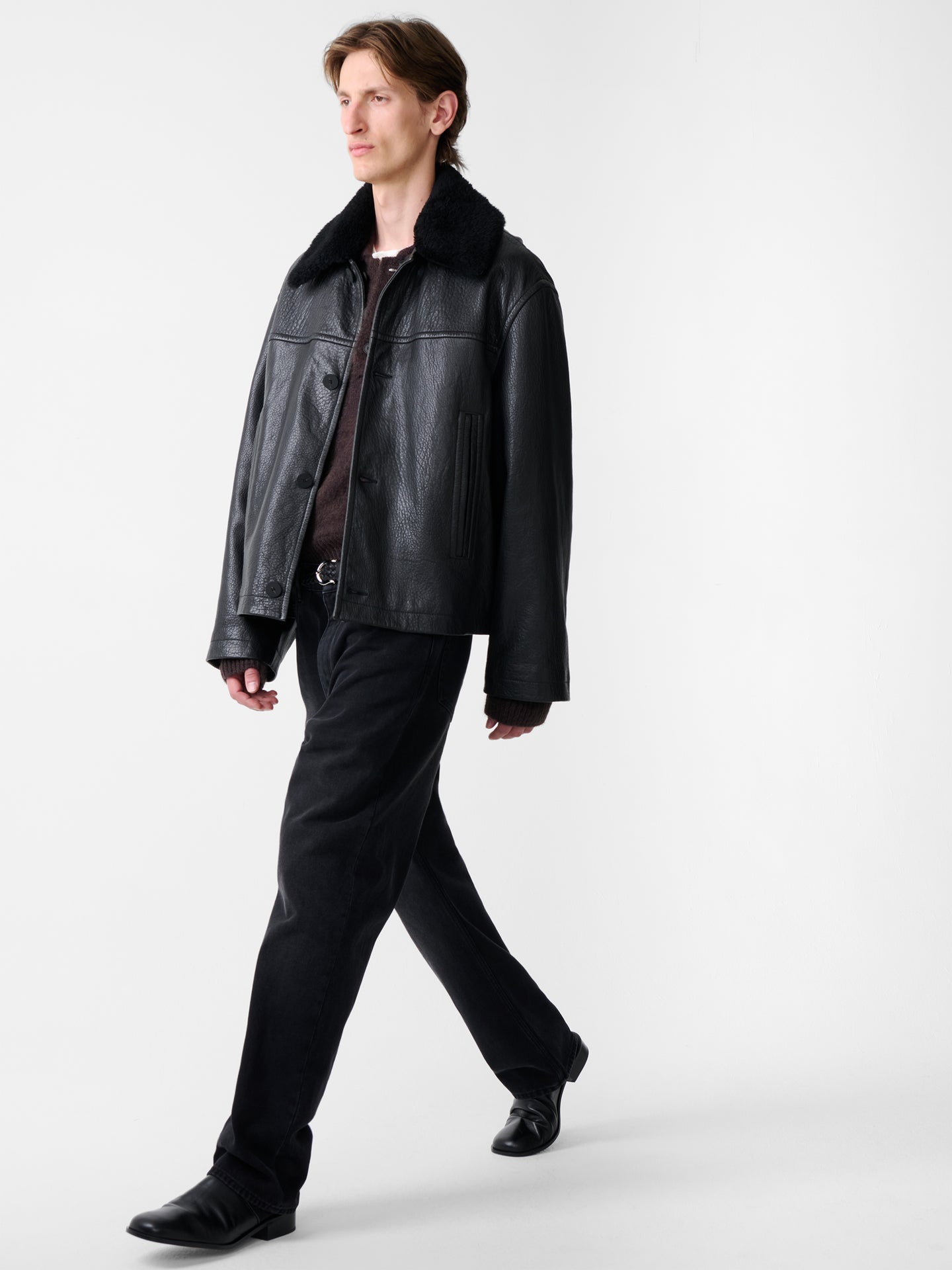 DEL LEATHER JACKET IN BLACK