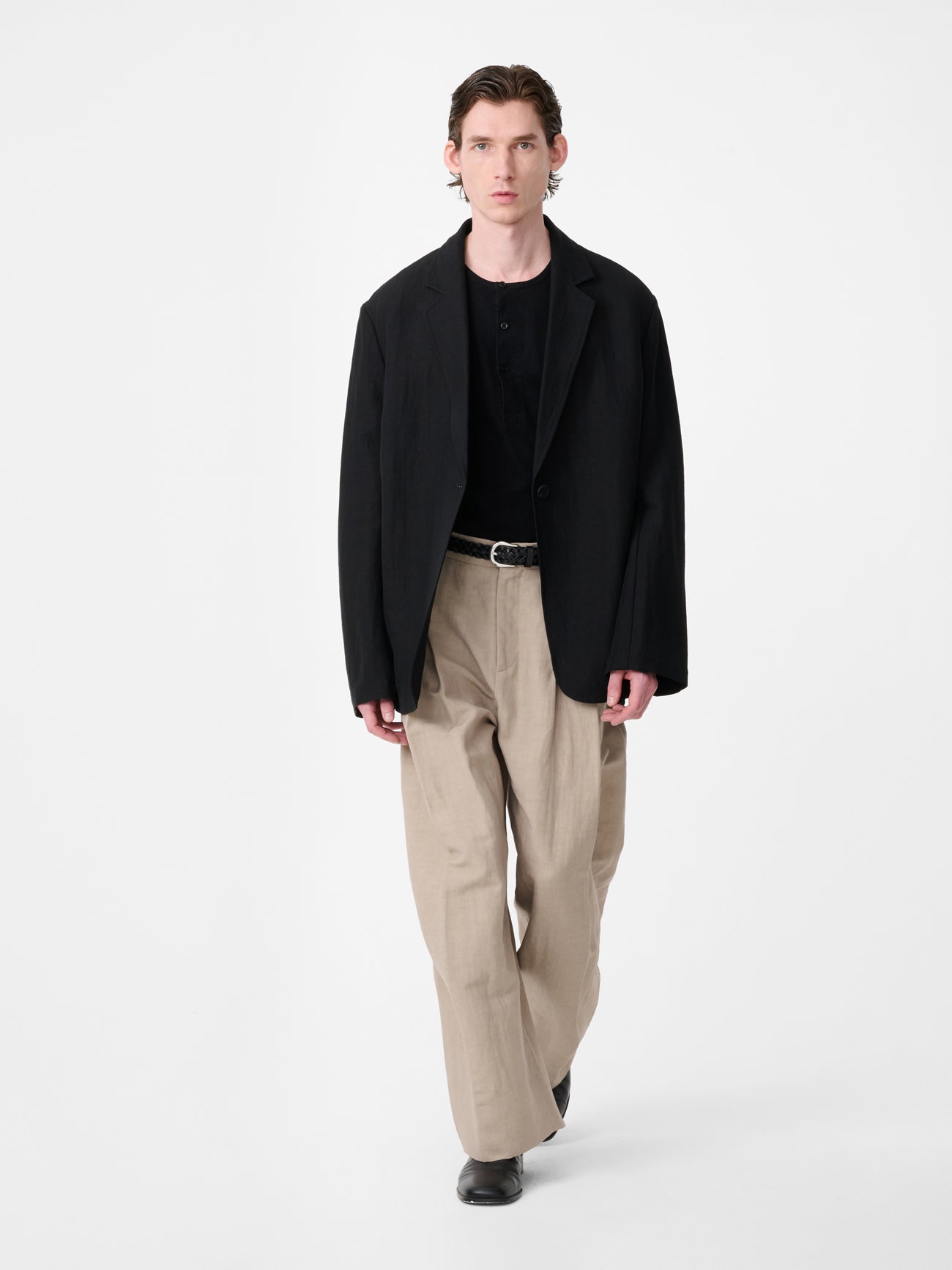 DENISON LINEN JACLET IN BLACK