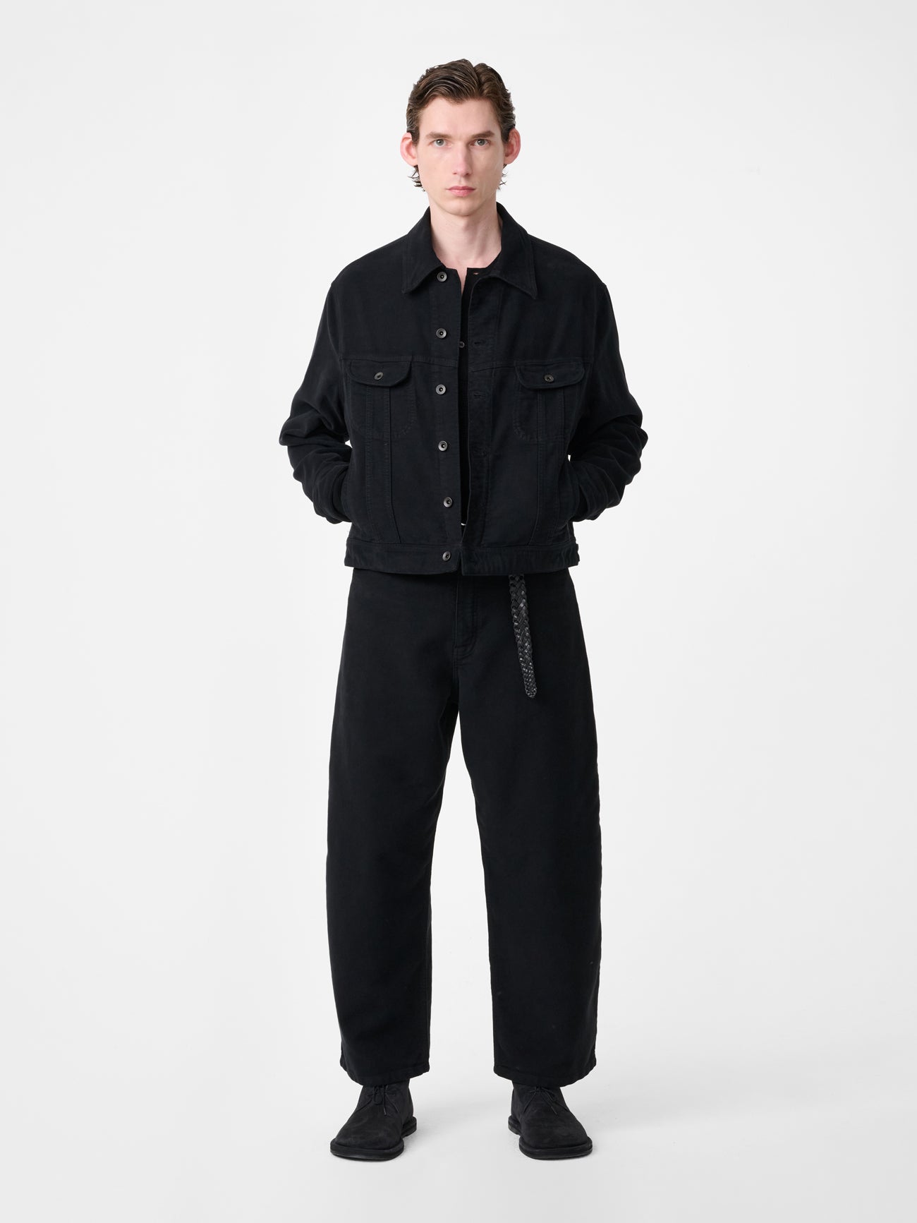 DERBY MOLESKIN JACKET IN BLACK