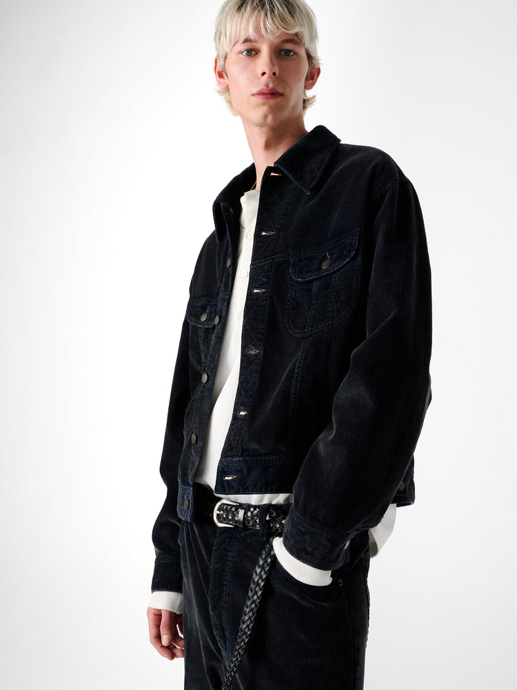 SN X AARON LEVINE DERBY CORDUROY JACKET IN FADED BLUE