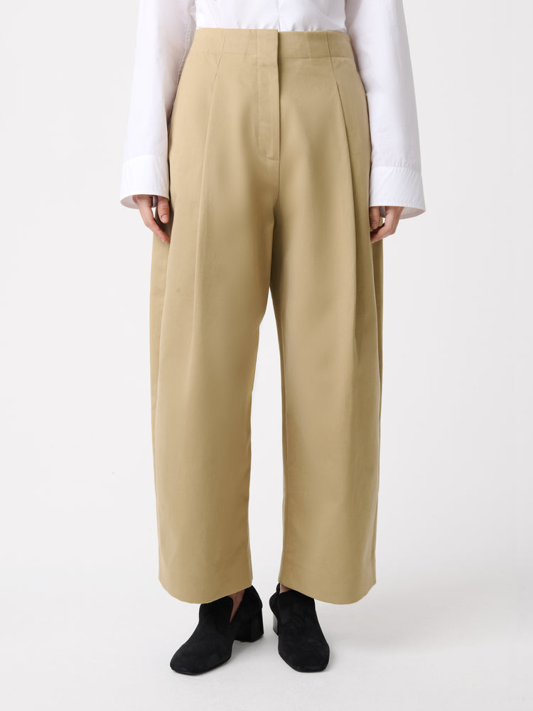 DORDONI PLEATED PANT IN TAN