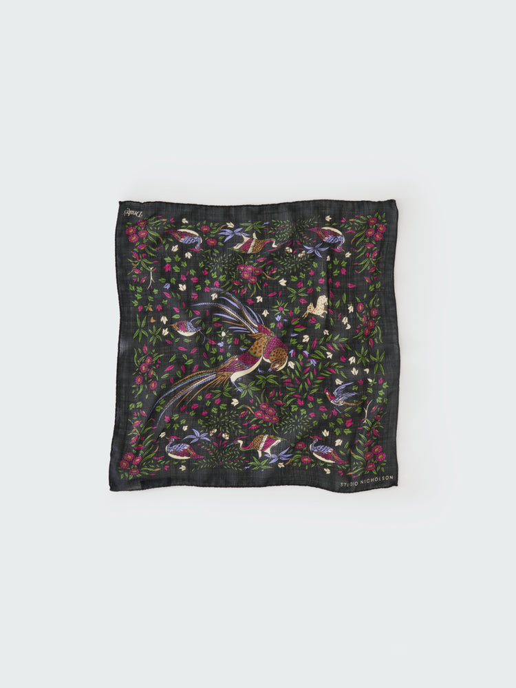 SN X DRAKE'S POCKET SQUARE SCARF IN DARKEST NAVY