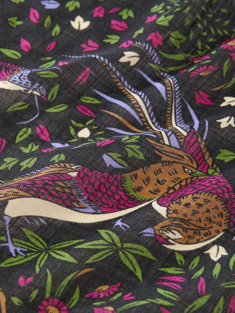 SN X DRAKE'S POCKET SQUARE SCARF IN DARKEST NAVY