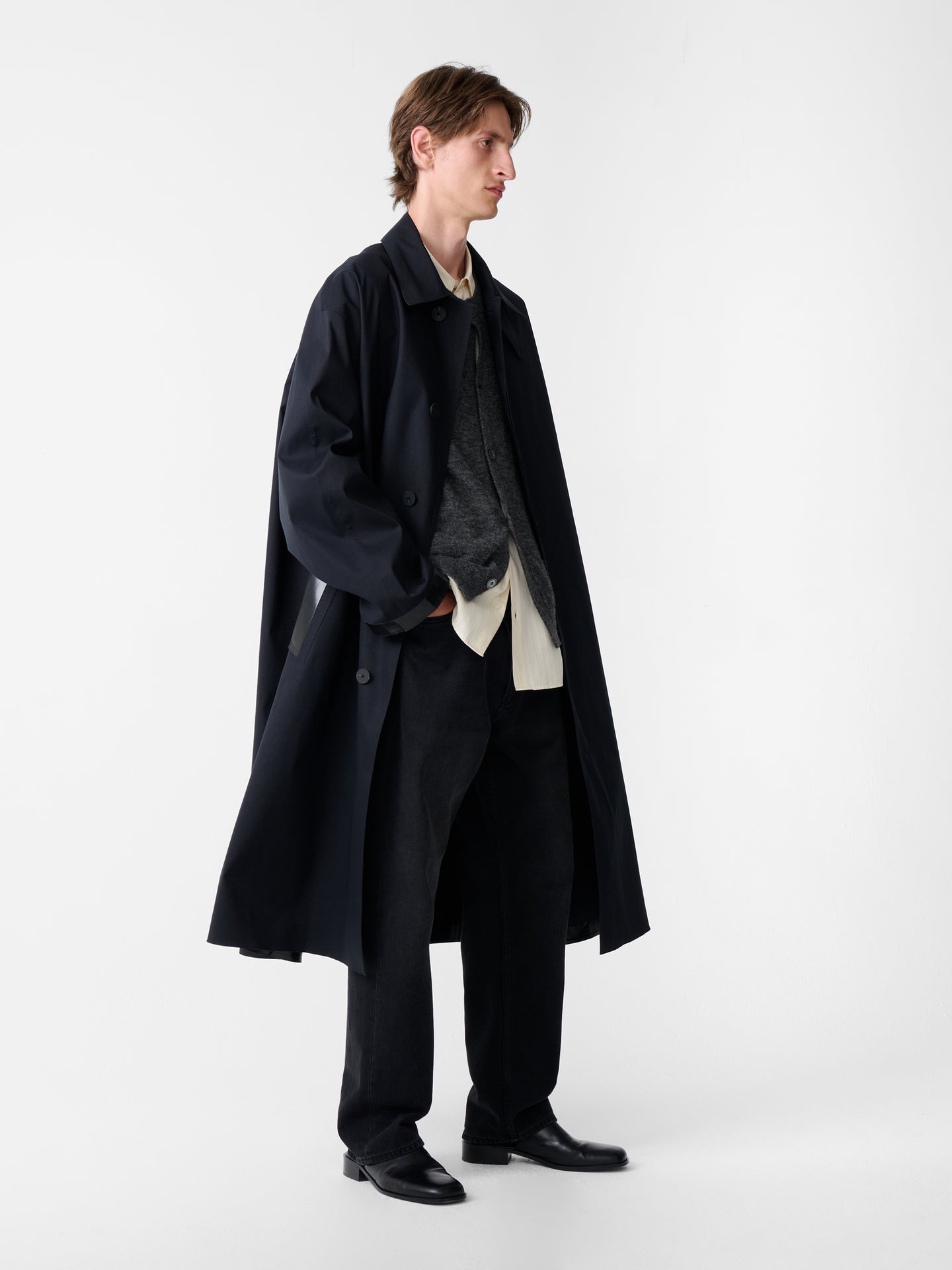 SN × MACKINTOSH ETTRICK MAC COAT IN NAVY