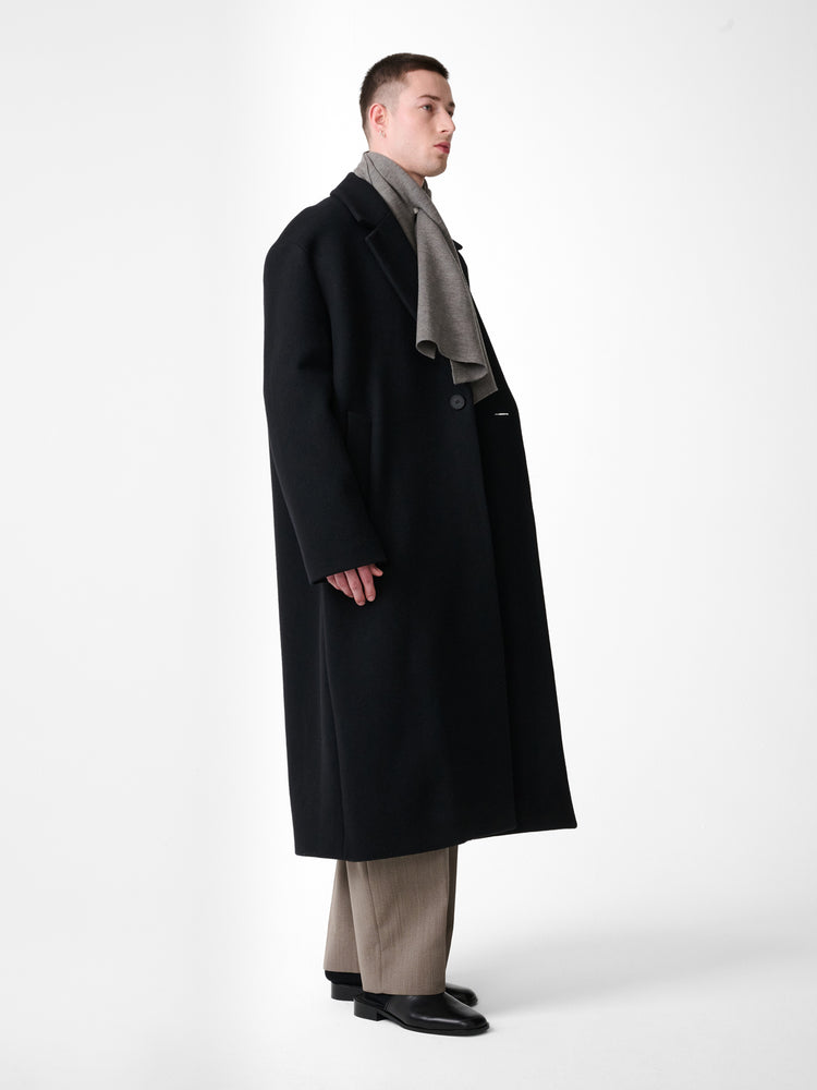 FREEMAN WOOL COAT IN BLACK
