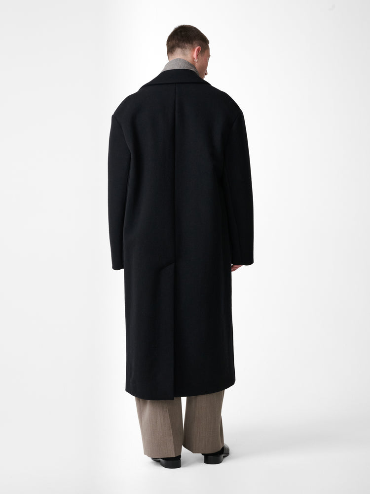 FREEMAN WOOL COAT IN BLACK