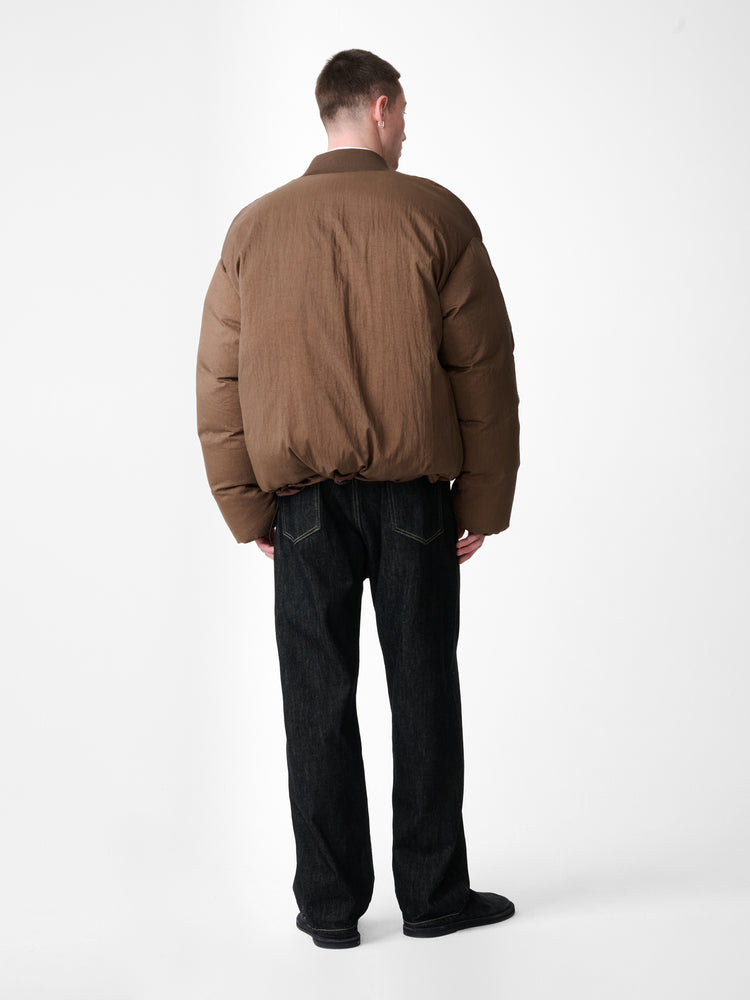 FRYE DOWN BOMBER JACKET IN BARK