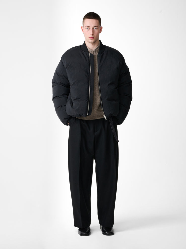 FRYE DOWN BOMBER JACKET IN BLACK
