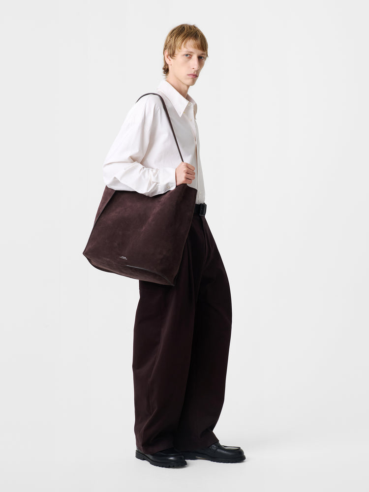 DOUBLET TYPE2 SUEDE BAG IN CONKER