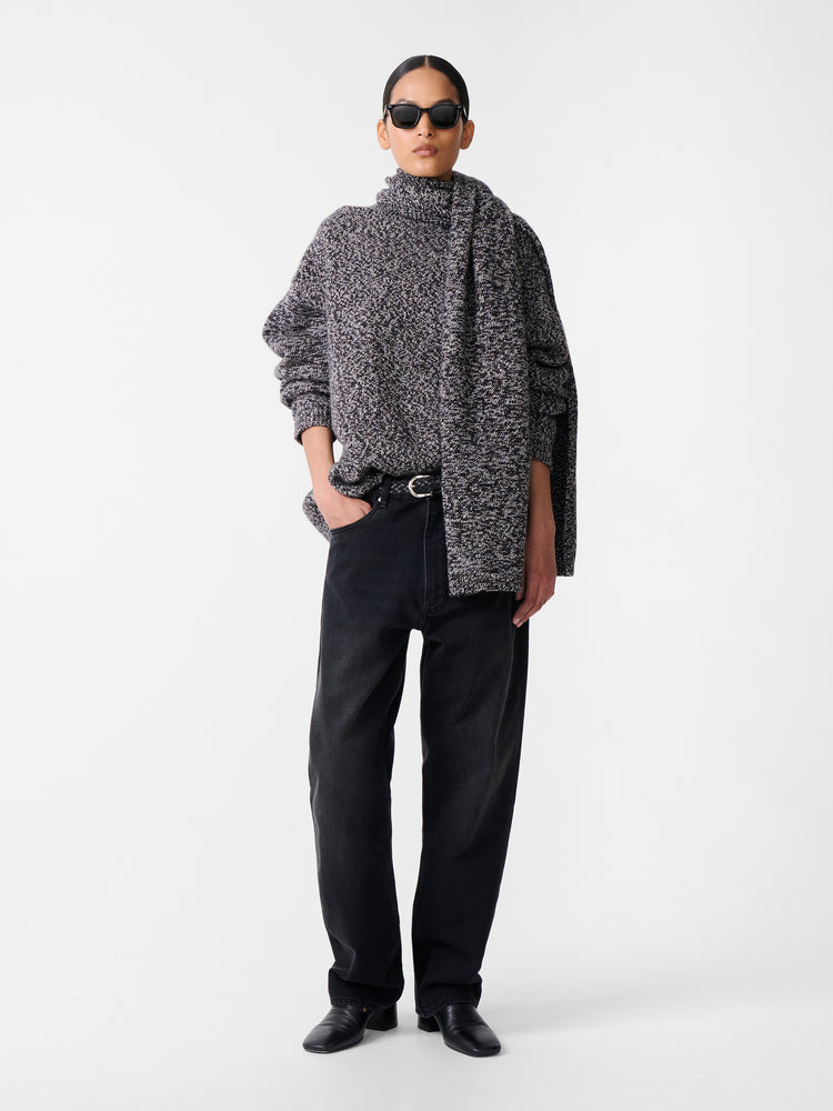 HEMYL KNIT IN NAVY MOULINE