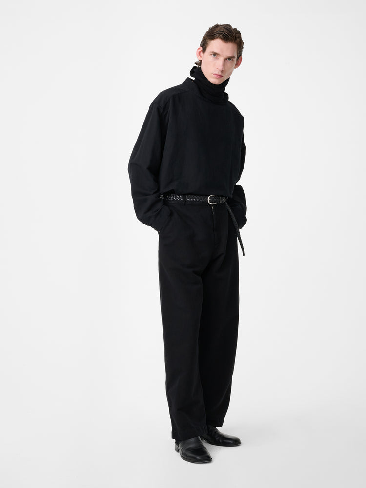 HOLKHAM LINEN SHIRT IN BLACK