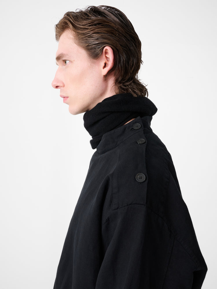 HOLKHAM LINEN SHIRT IN BLACK