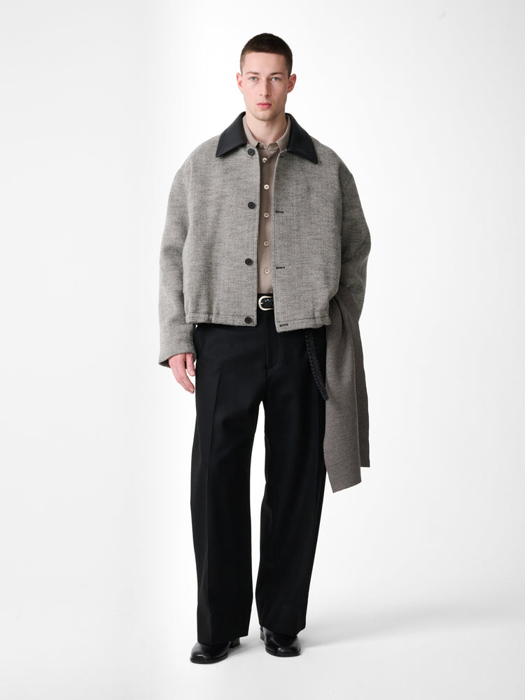 HOWTH WOOL JACKET IN BLACK / WHITE