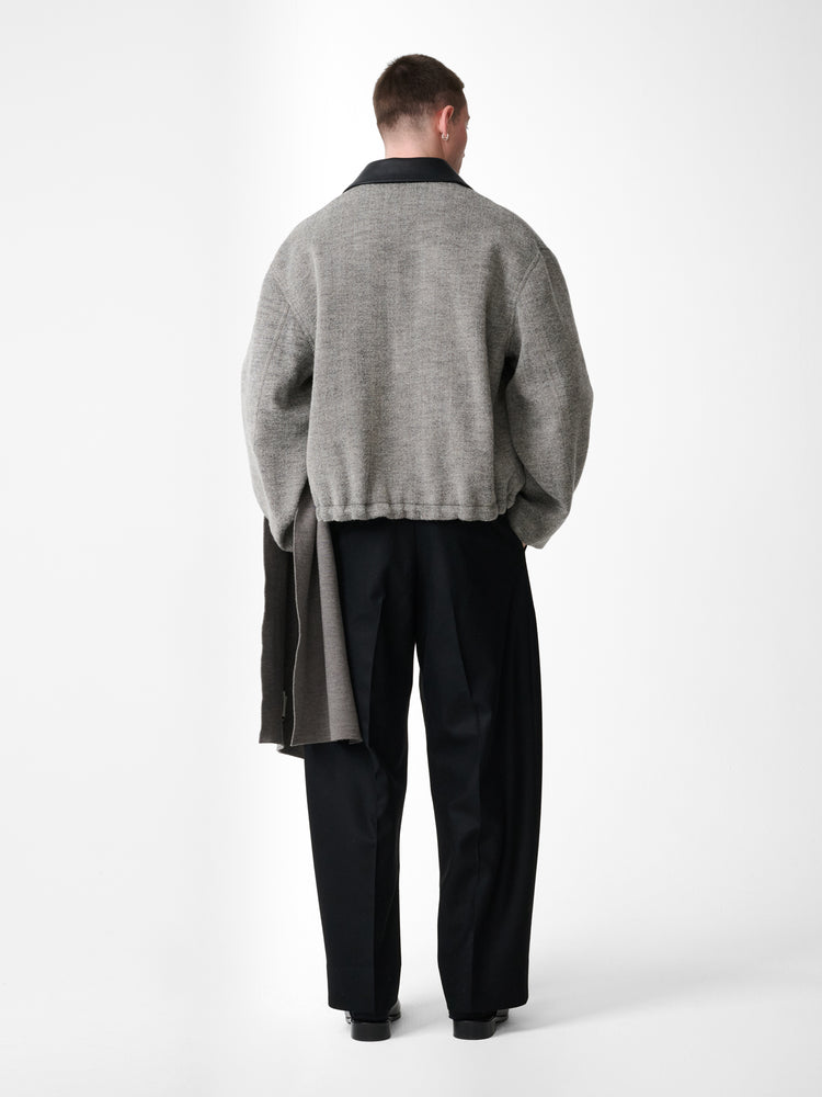 HOWTH WOOL JACKET IN BLACK / WHITE