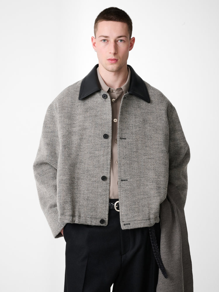 HOWTH WOOL JACKET IN BLACK / WHITE