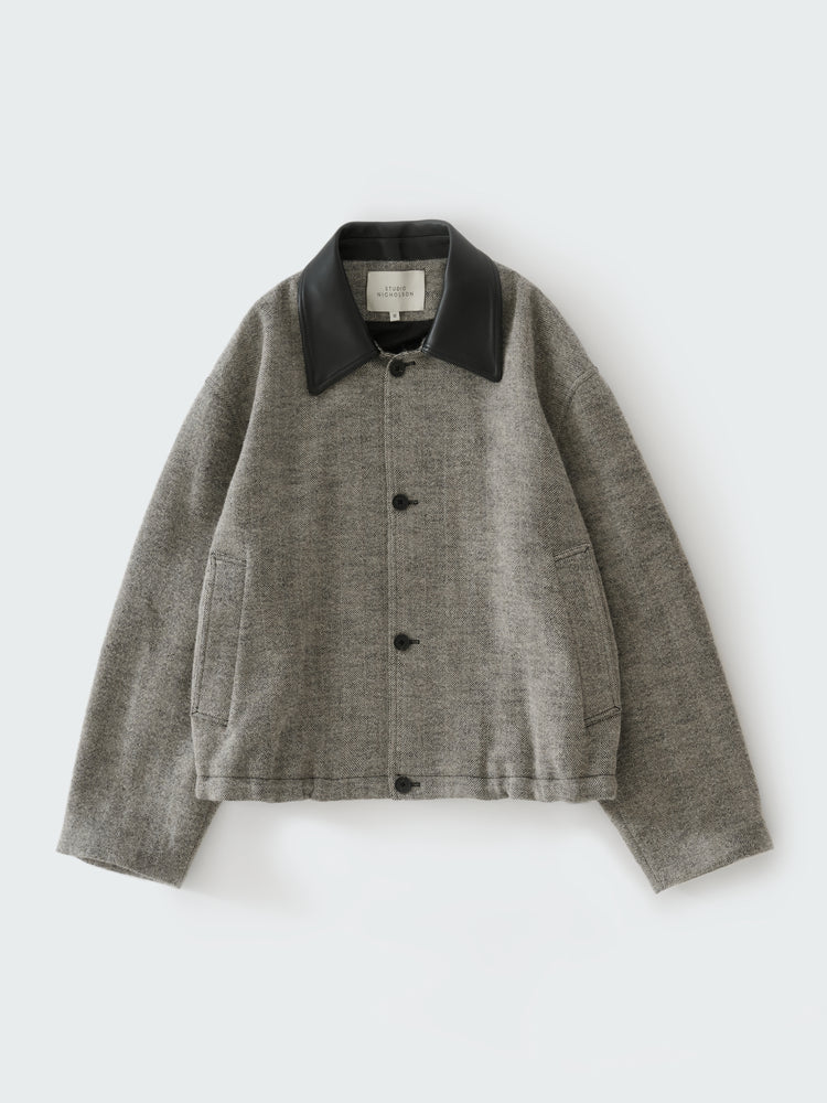 HOWTH WOOL JACKET IN BLACK / WHITE