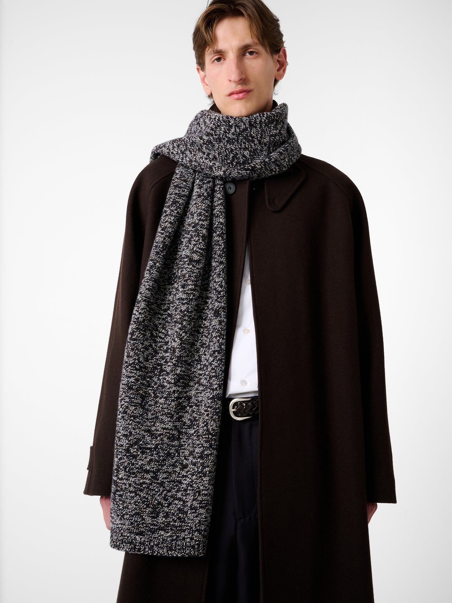 IZUL SCARF IN NAVY MOULINE