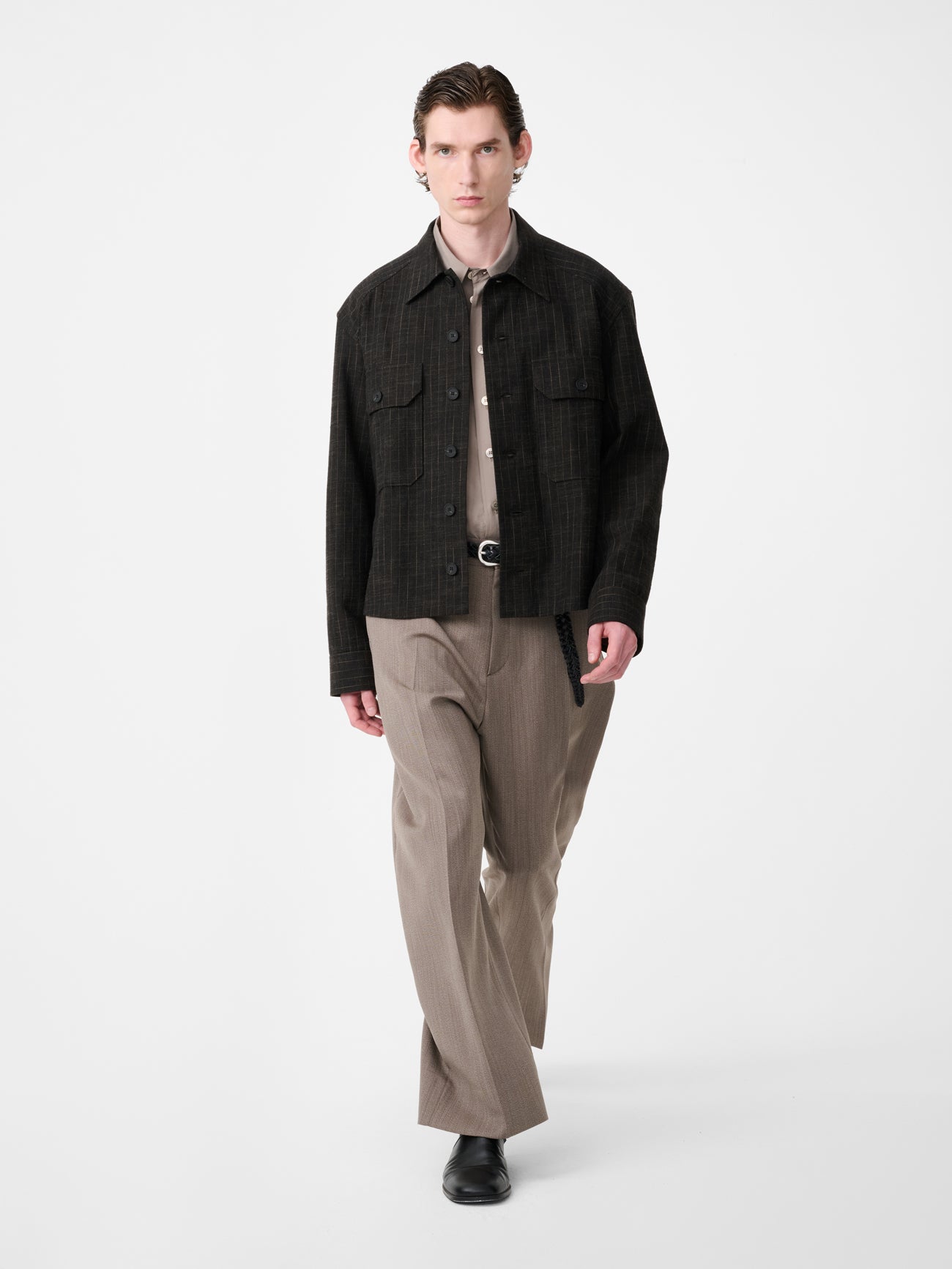 KELVER JACKET IN PEAT STRIPE