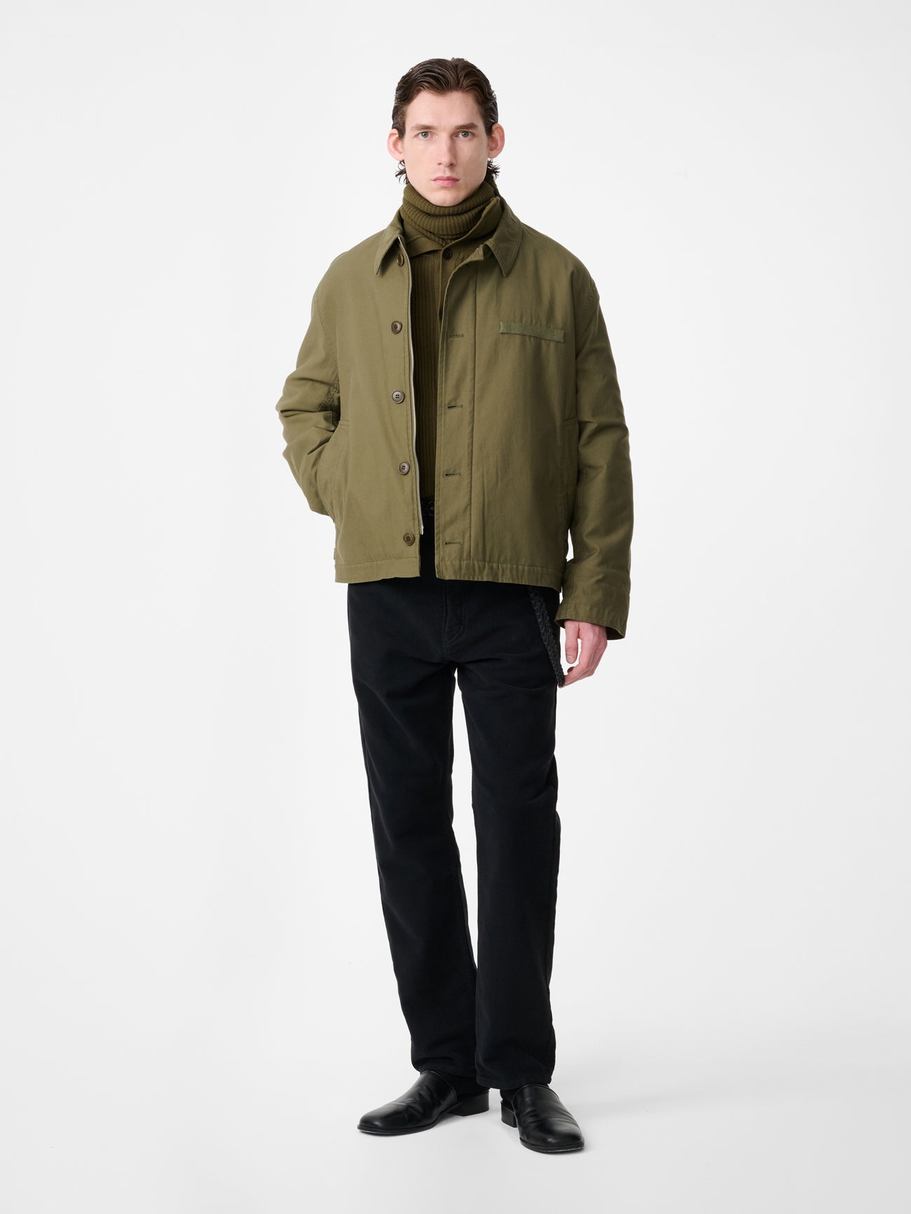 LINTON JACKET IN UTILITY GREEN