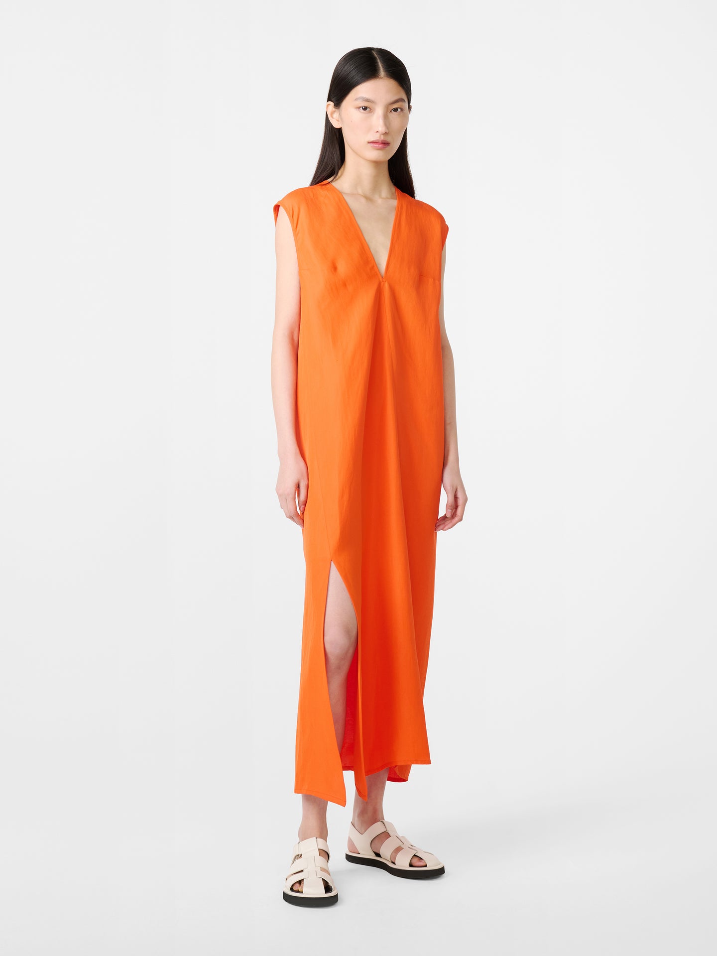 LISE LINEN DRESS IN CLEMENTINE