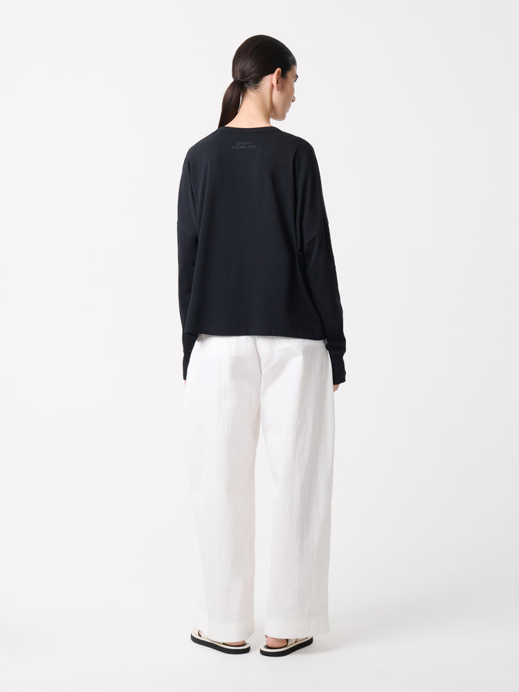 LOOP LONG SLEEVE T-SHIRT IN BLACK