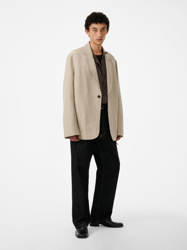 MARYLEBONE DENIM PANT IN BLACK / WHITE WEFT