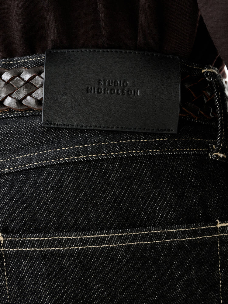 MARYLEBONE DENIM PANT IN BLACK / WHITE WEFT