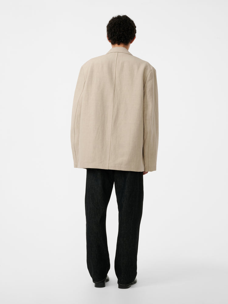 MARYLEBONE DENIM PANT IN BLACK / WHITE WEFT