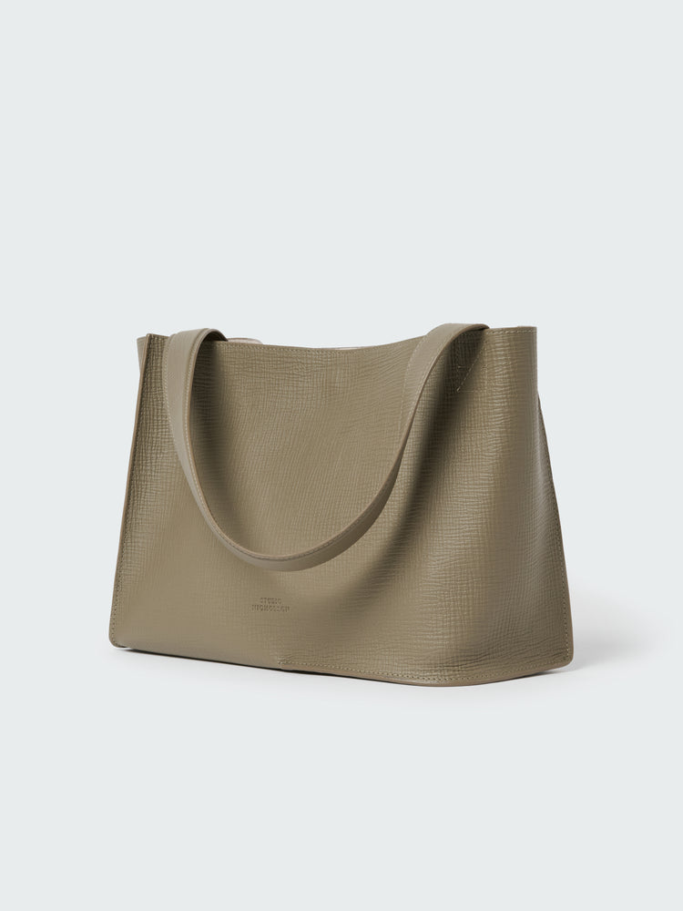 DOUBLET LEATHER MEDI BAG IN ELEPHANT