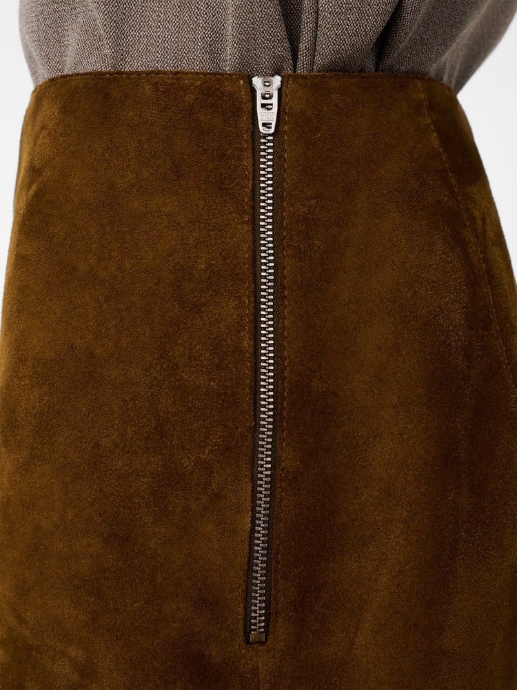 MELETE SUEDE SKIRT IN MUSTARD