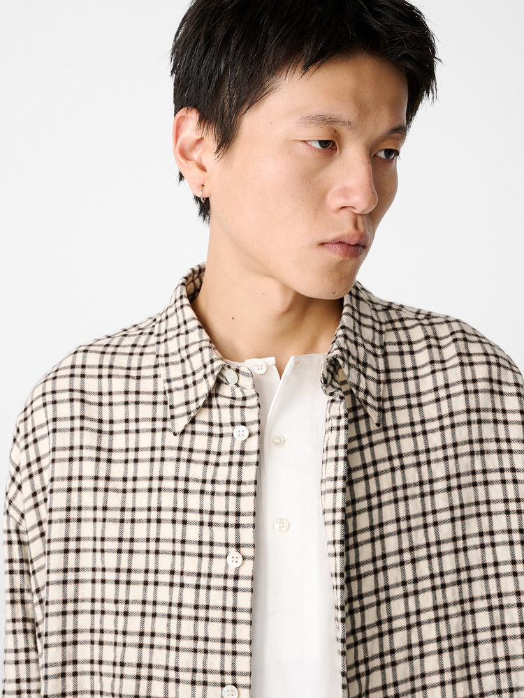 NOSTRA SHIRT IN CANVAS / BLACK CHECK
