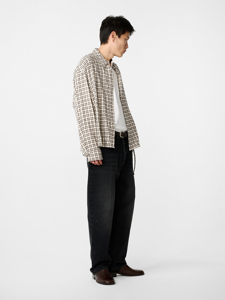 NOSTRA SHIRT IN CANVAS / BLACK CHECK