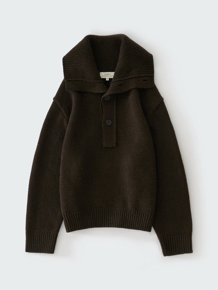 ORENA KNIT POLO IN ESPRESSO BROWN