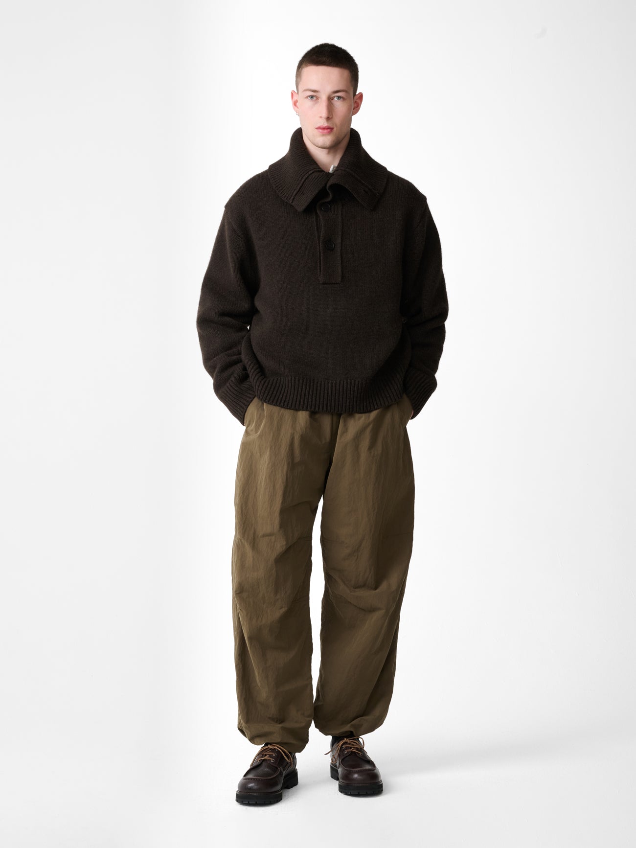 ORENA KNIT POLO IN ESPRESSO BROWN
