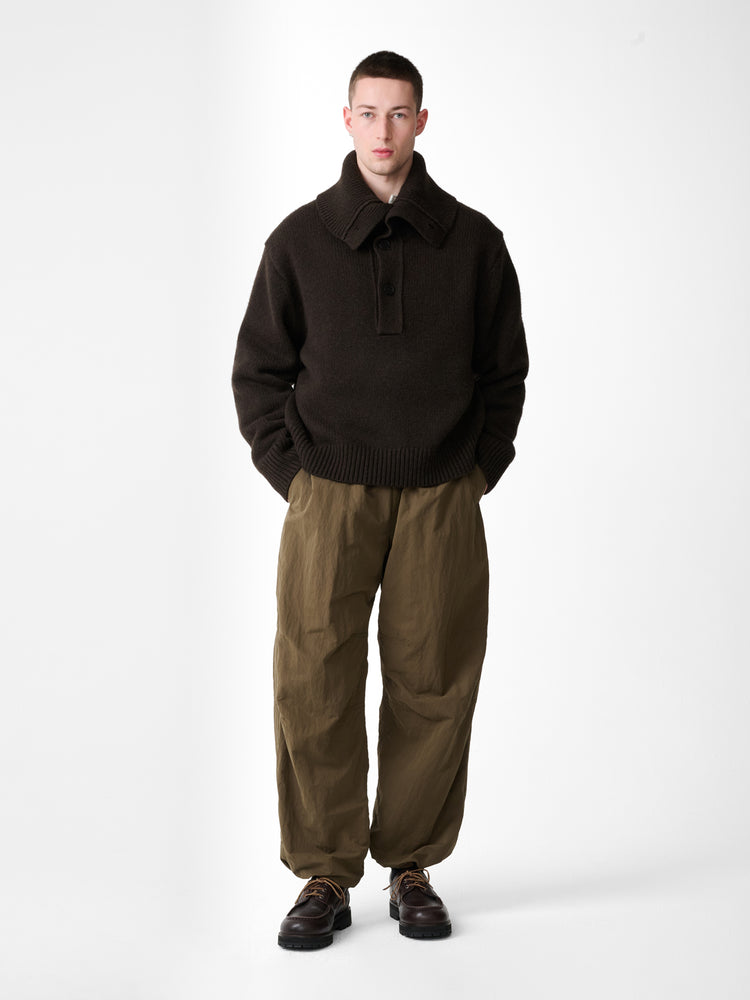 ORENA KNIT POLO IN ESPRESSO BROWN