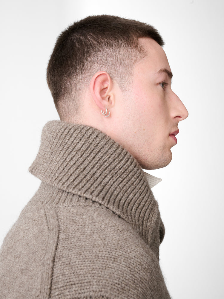 ORENA KNIT POLO IN NATURAL MARL
