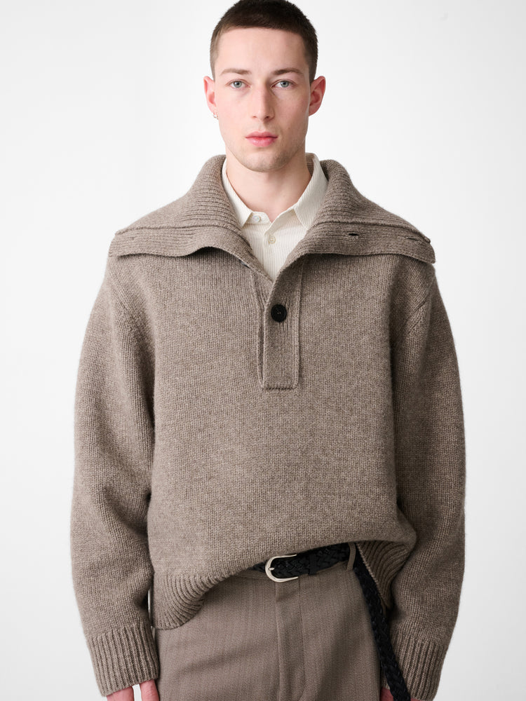 ORENA KNIT POLO IN NATURAL MARL