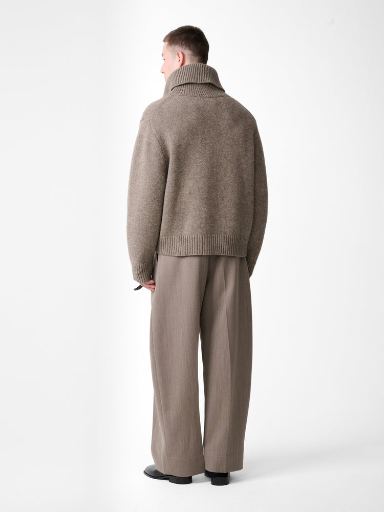ORENA KNIT POLO IN NATURAL MARL