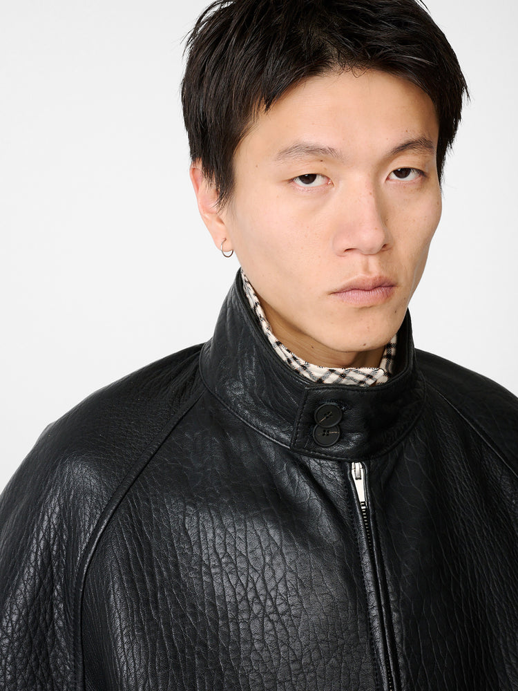 OVER LEATHER JACKET IN BLACK