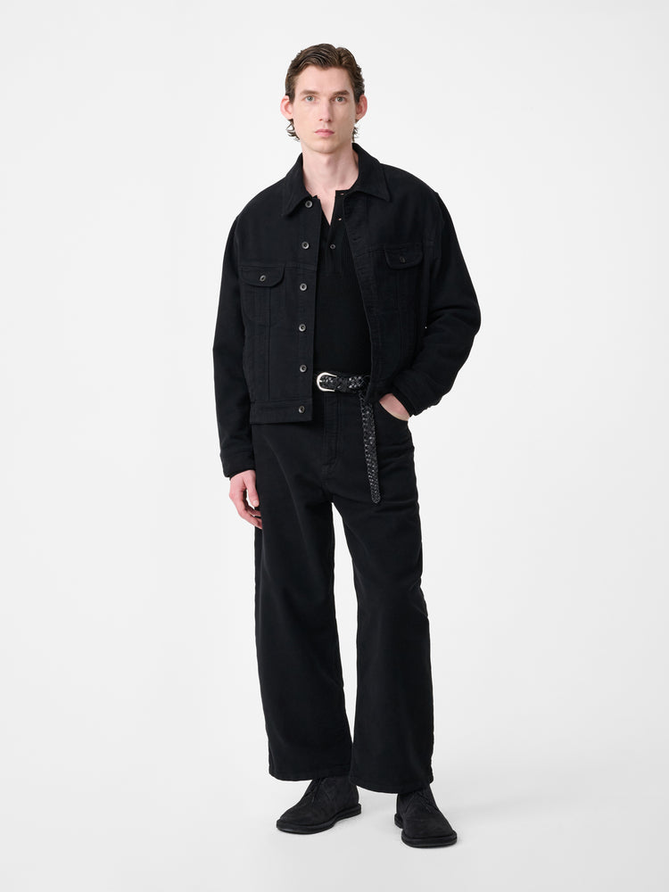 PAOLO MOLESKIN WIDE LEG PANT IN BLACK