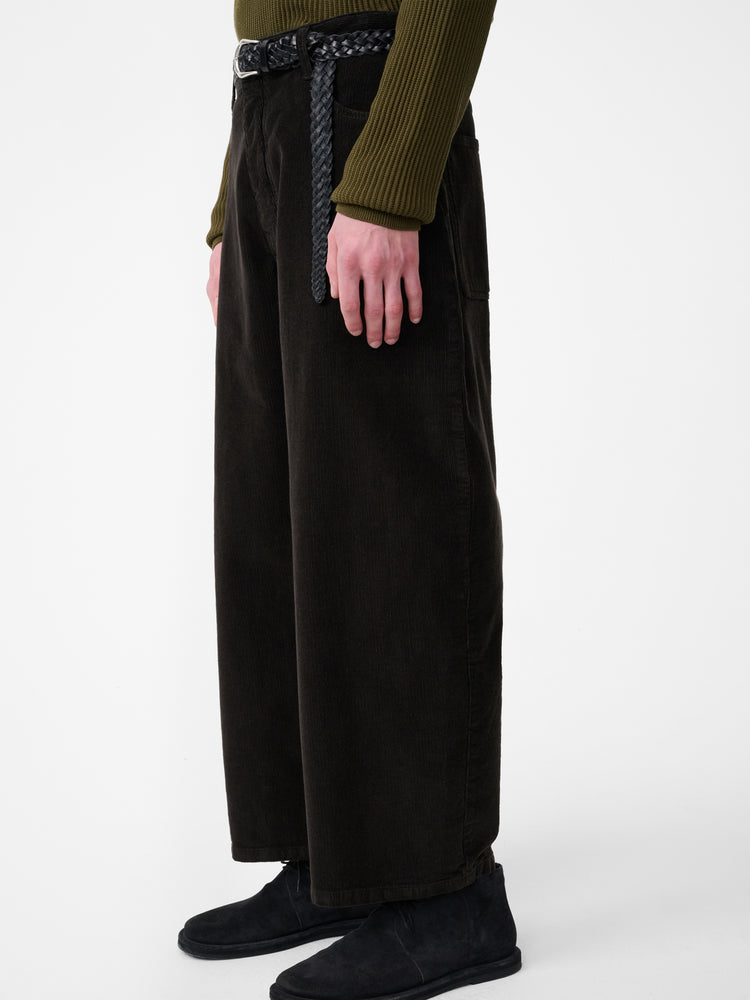 PAOLO CORDUROY WIDE LEG PANT IN COFFEE