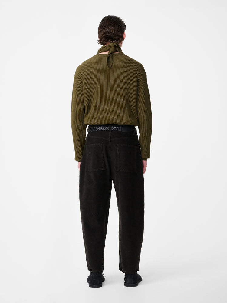 PAOLO CORDUROY WIDE LEG PANT IN COFFEE