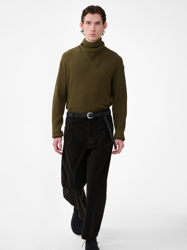 PAOLO CORDUROY WIDE LEG PANT IN COFFEE