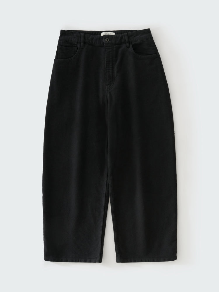 PAOLO MOLESKIN WIDE LEG PANT IN BLACK