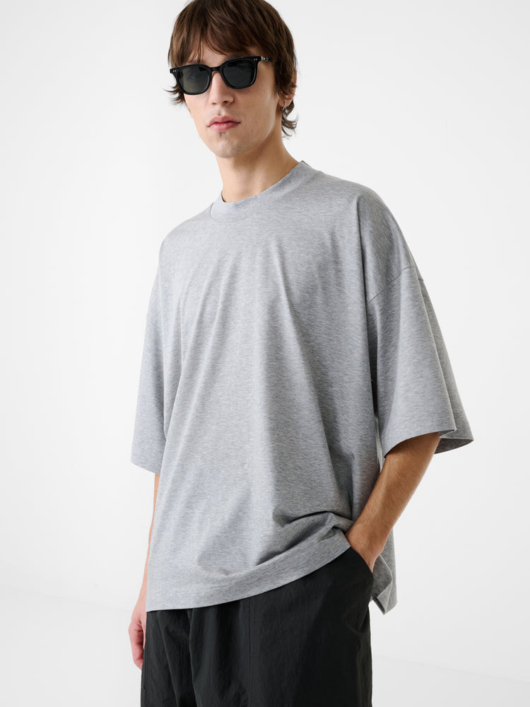 PIU LOGO T-SHIRT IN GREY MARL