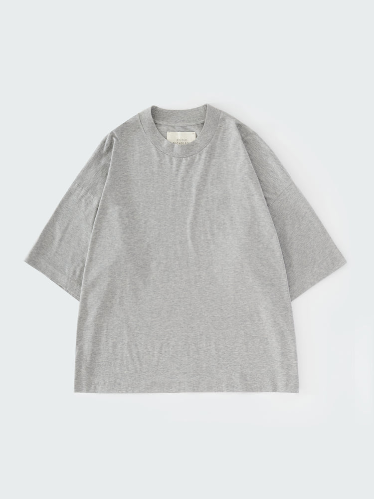 PIU LOGO T-SHIRT IN GREY MARL
