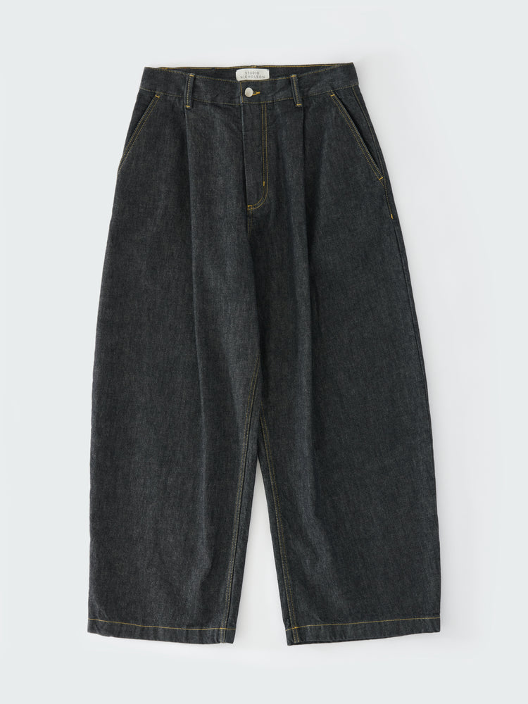 PUCH ITALIAN WIDE LEG DENIM PANT IN BLACK