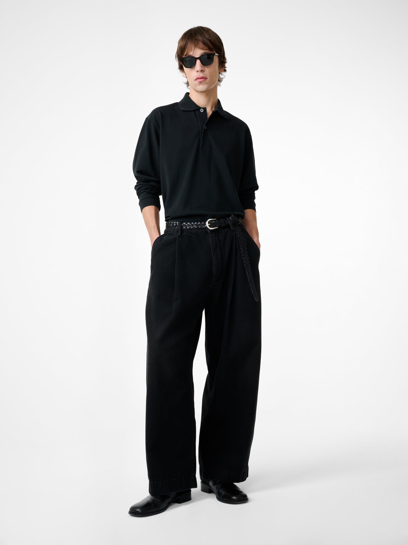 PUCH WIDE LEG DENIM PANT IN WASHED BLACK