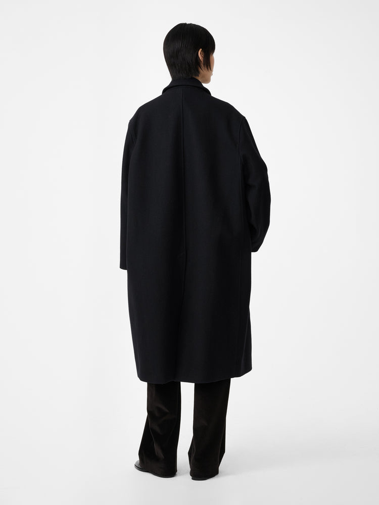 RIA WOOL MELTON COAT IN BLACK