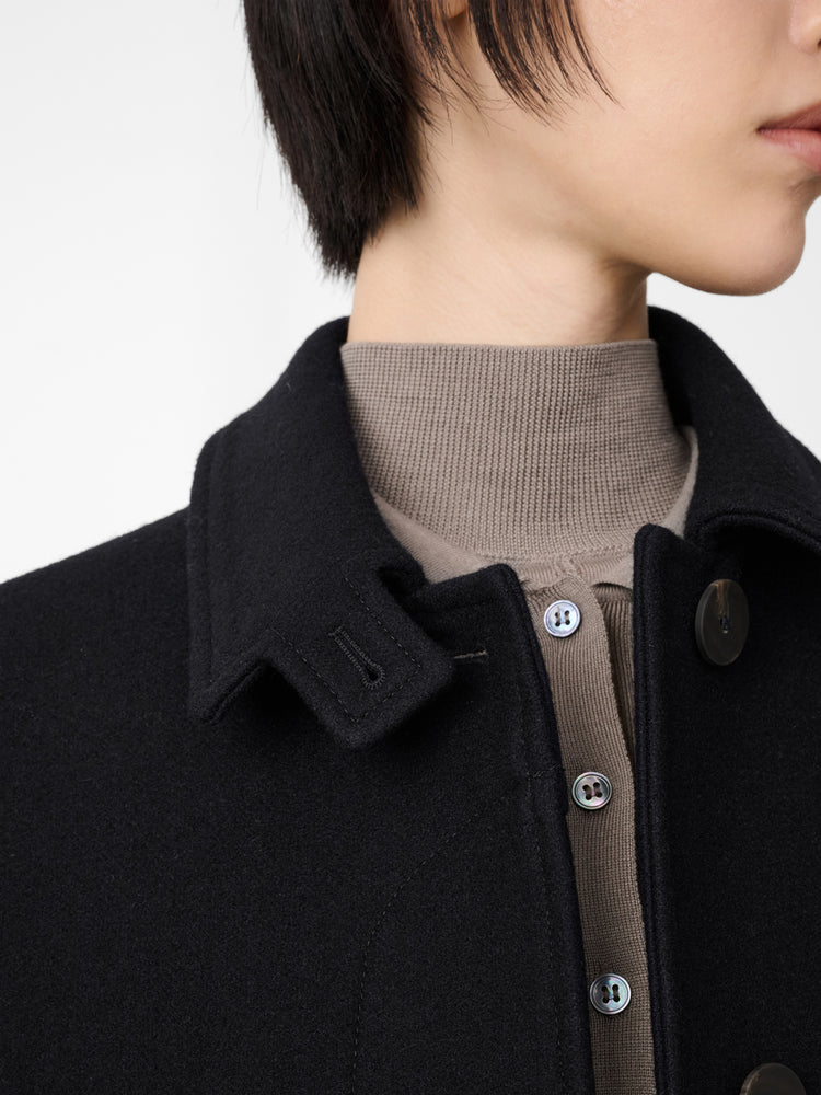 RIA WOOL MELTON COAT IN BLACK